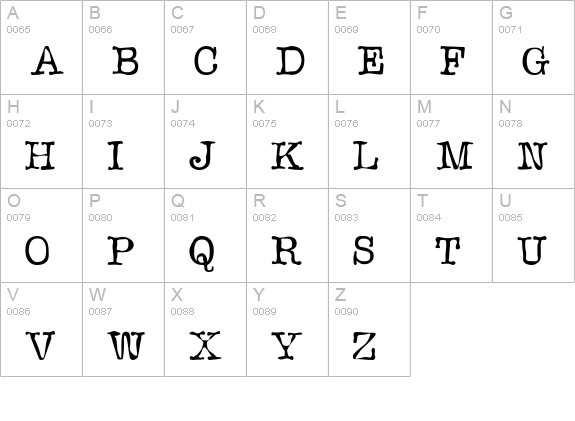 Sloppy Ink uppercase A-Z preview