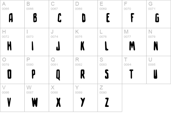 Slowhand uppercase A-Z preview