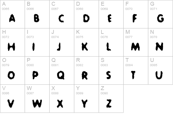 Sludge Bucket uppercase A-Z preview