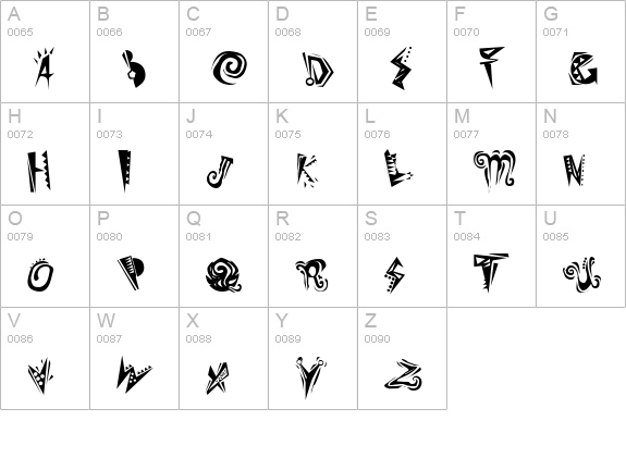Slumgullion uppercase A-Z preview