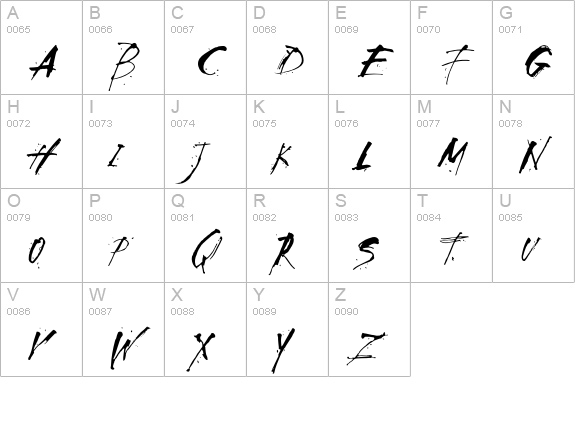 Smack Std uppercase A-Z preview