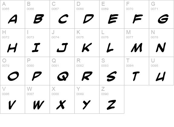 SmackAttack BB Bold uppercase A-Z preview