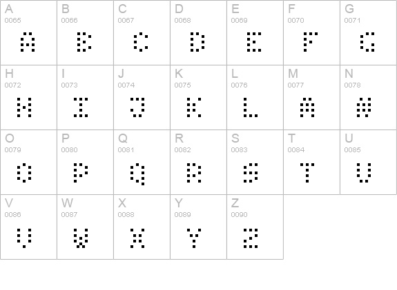 Small Dot Digital-7 uppercase A-Z preview