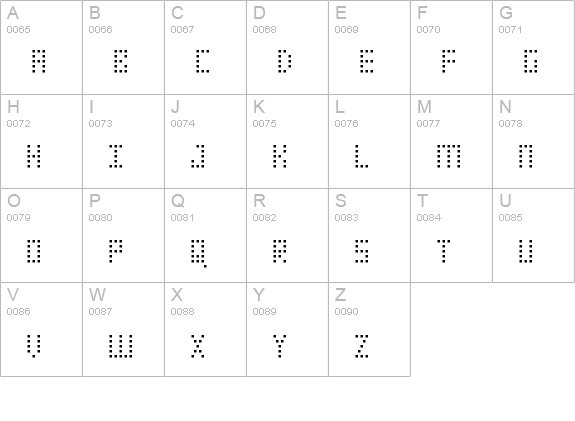 SMdot12 uppercase A-Z preview