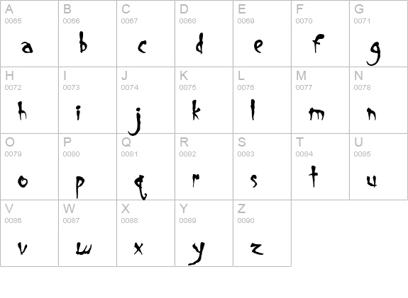 Smegalomania uppercase A-Z preview