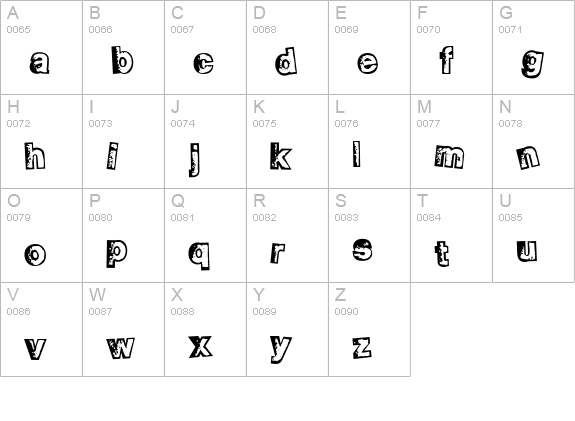 Smelvetica Outline uppercase A-Z preview