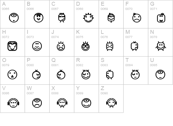 Smilly Normal uppercase A-Z preview