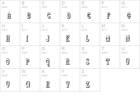 SmokeHausShadow uppercase A-Z preview