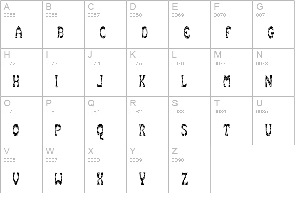 SmokeHouseShatter uppercase A-Z preview