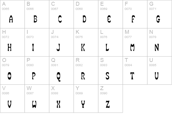 SmokeHouseWave uppercase A-Z preview
