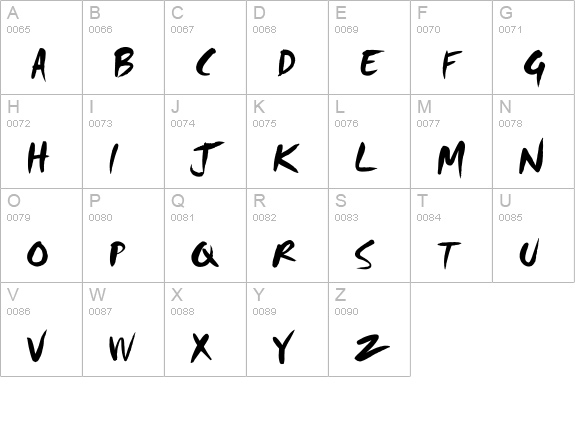 Smudger LET uppercase A-Z preview
