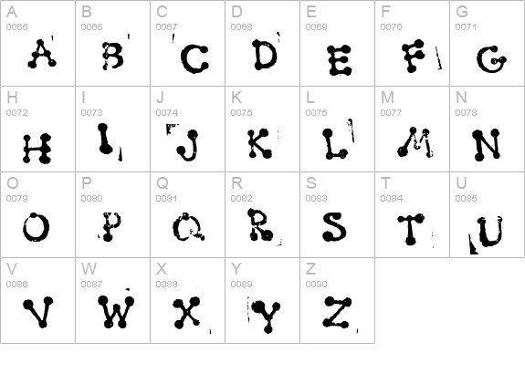 Smudgy Dot Stamps uppercase A-Z preview