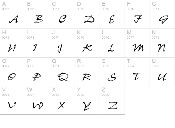 Snappy uppercase A-Z preview