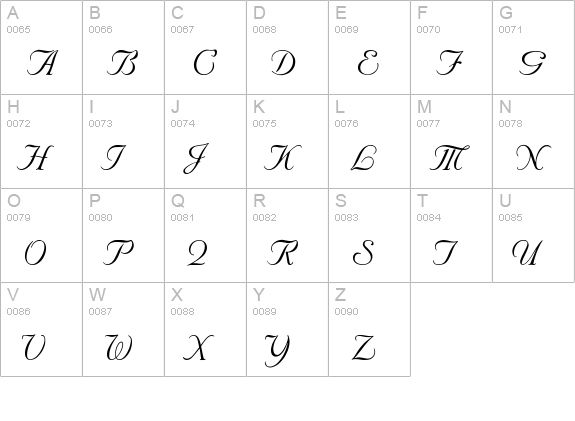 SNC Script - DGL Italic uppercase A-Z preview