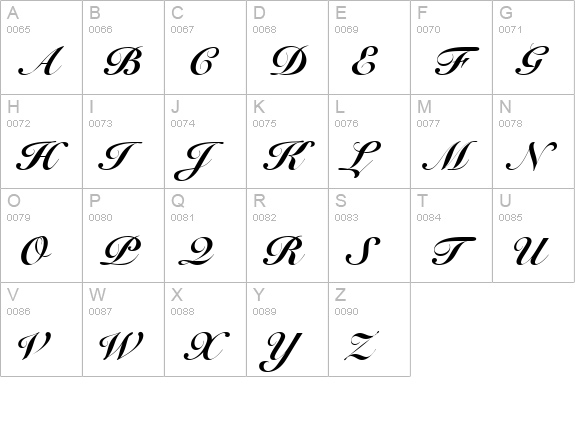 Snell Black BT uppercase A-Z preview