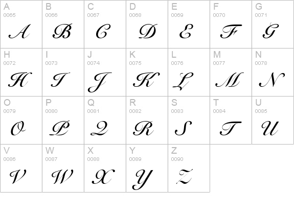 Snell Bold BT uppercase A-Z preview