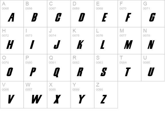 Snickers Normal uppercase A-Z preview