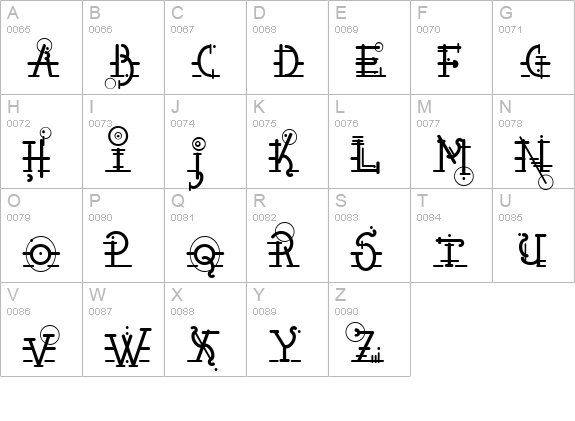 Snipple uppercase A-Z preview