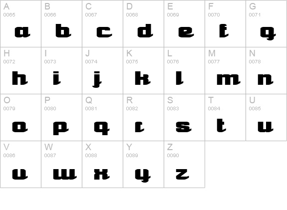 SnoCone uppercase A-Z preview