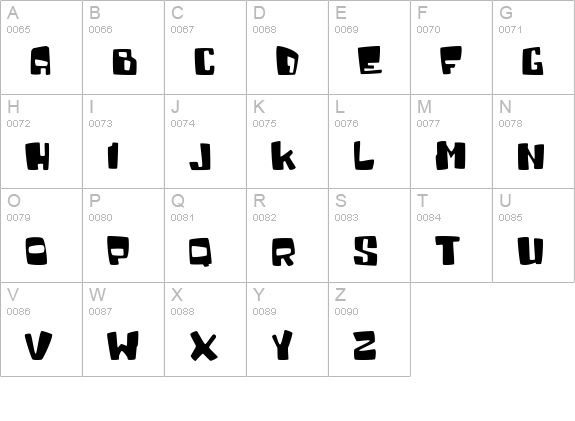 Snoochie uppercase A-Z preview