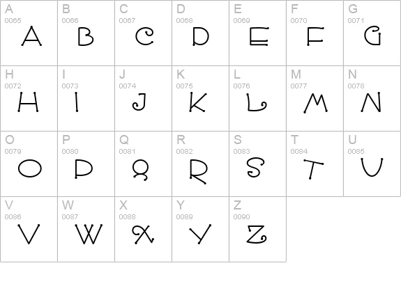 SnoodleToonsNF uppercase A-Z preview