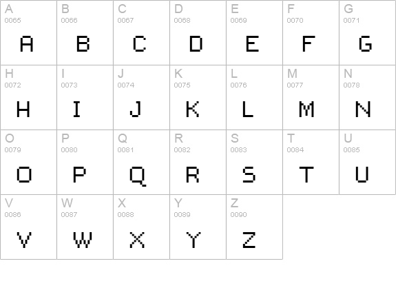 snoot.org pixel10 uppercase A-Z preview