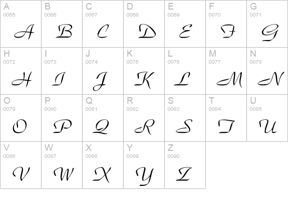 SnootyfaceBT-Regular uppercase A-Z preview