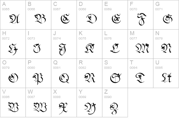 Snoutlike uppercase A-Z preview