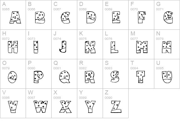 Snowfall uppercase A-Z preview
