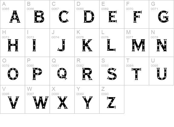 Snowflake Letters uppercase A-Z preview