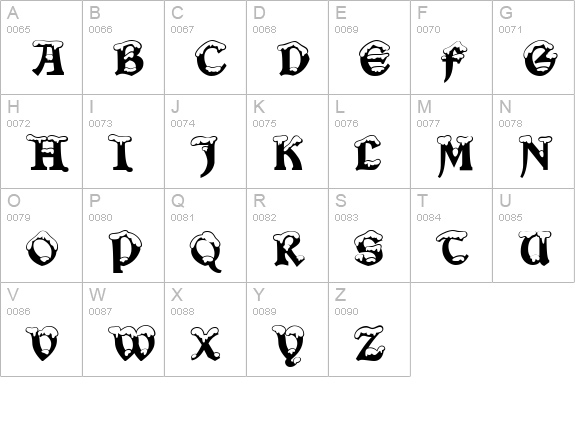 Snowgoose uppercase A-Z preview