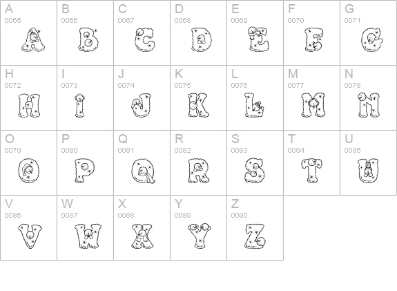 Snowpersons uppercase A-Z preview