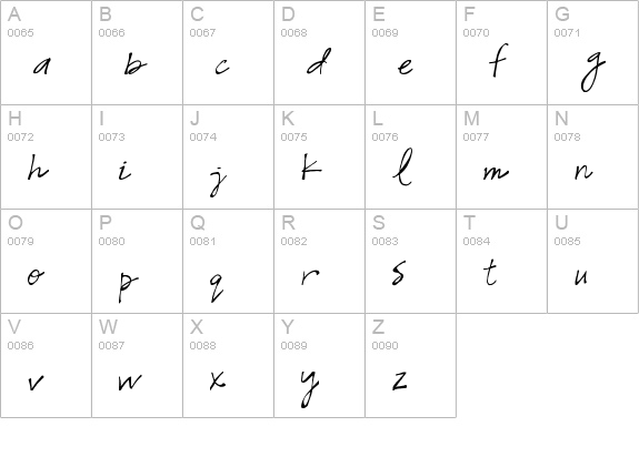 Snowshoe uppercase A-Z preview
