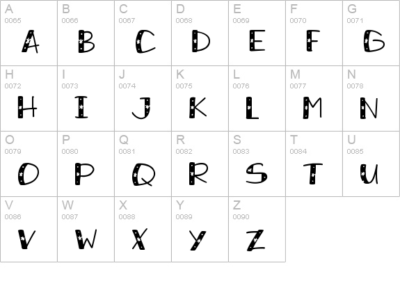 Snowy Sparkles
 uppercase A-Z preview
