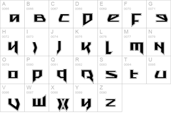 Snubfighter Academy uppercase A-Z preview
