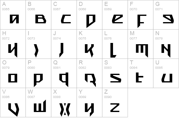 Snubfighter Condensed uppercase A-Z preview