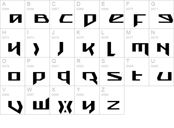 Snubfighter Expanded uppercase A-Z preview
