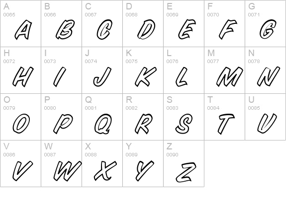 SnyderSpeed-Out uppercase A-Z preview