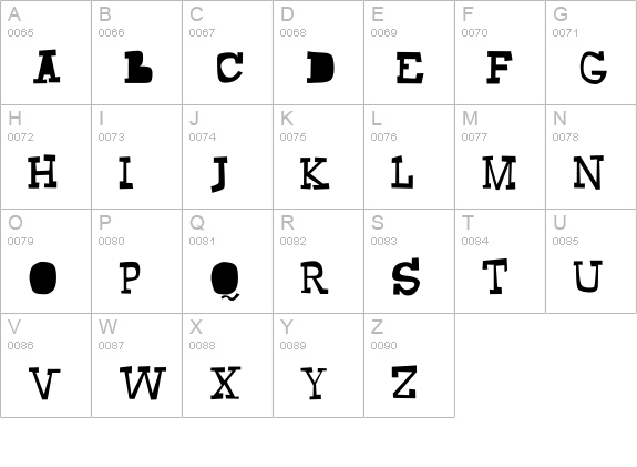 Socket RegularBuscemi uppercase A-Z preview