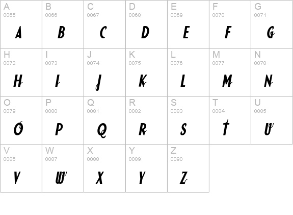 SodaScriptBold uppercase A-Z preview
