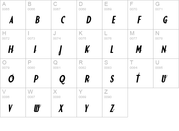 SodaScriptBoldExtras Bold uppercase A-Z preview