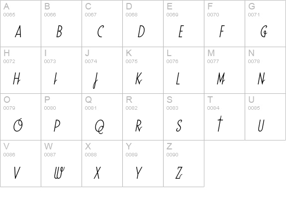 SodaScriptLight uppercase A-Z preview