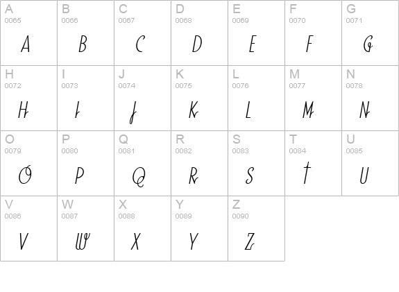 SodaScriptLight Regular uppercase A-Z preview