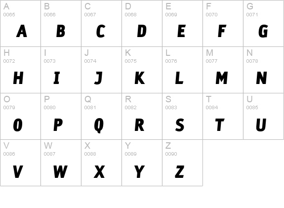 Sodium-BlackItalic uppercase A-Z preview