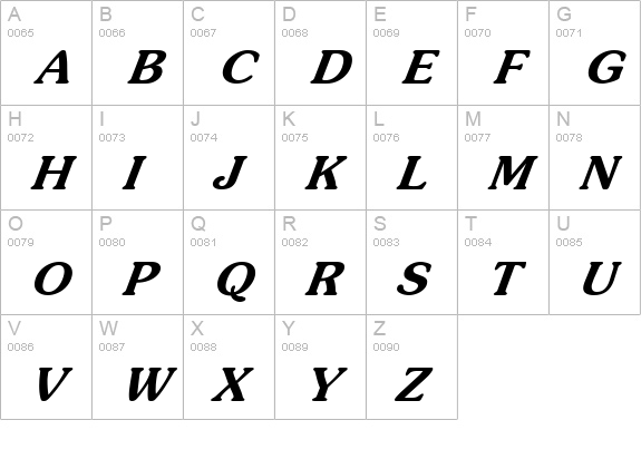 Sojourn Italic uppercase A-Z preview