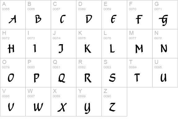 Somerset-Regular uppercase A-Z preview