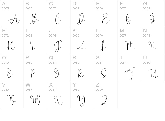 Sometime Signature uppercase A-Z preview
