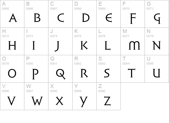 Sophia uppercase A-Z preview