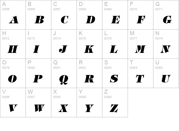 Sophisticate Black SSi Bold Italic uppercase A-Z preview