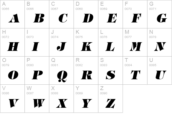 Sophisticate Ultra SSi Black Italic uppercase A-Z preview